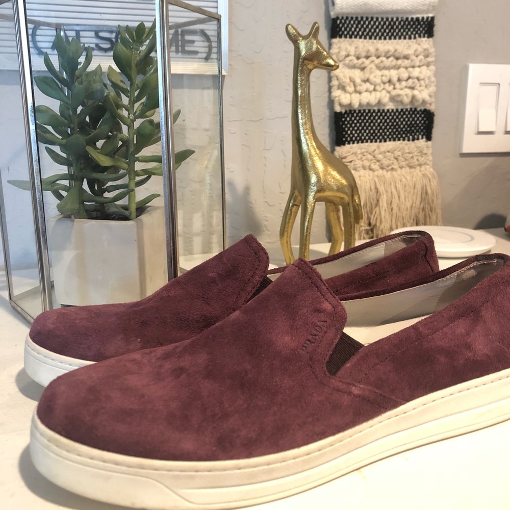 Prada Linea Rossa suede skate sneaker: Purple